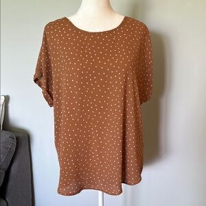 Maurices Small Polka Dot Brown Women's Top